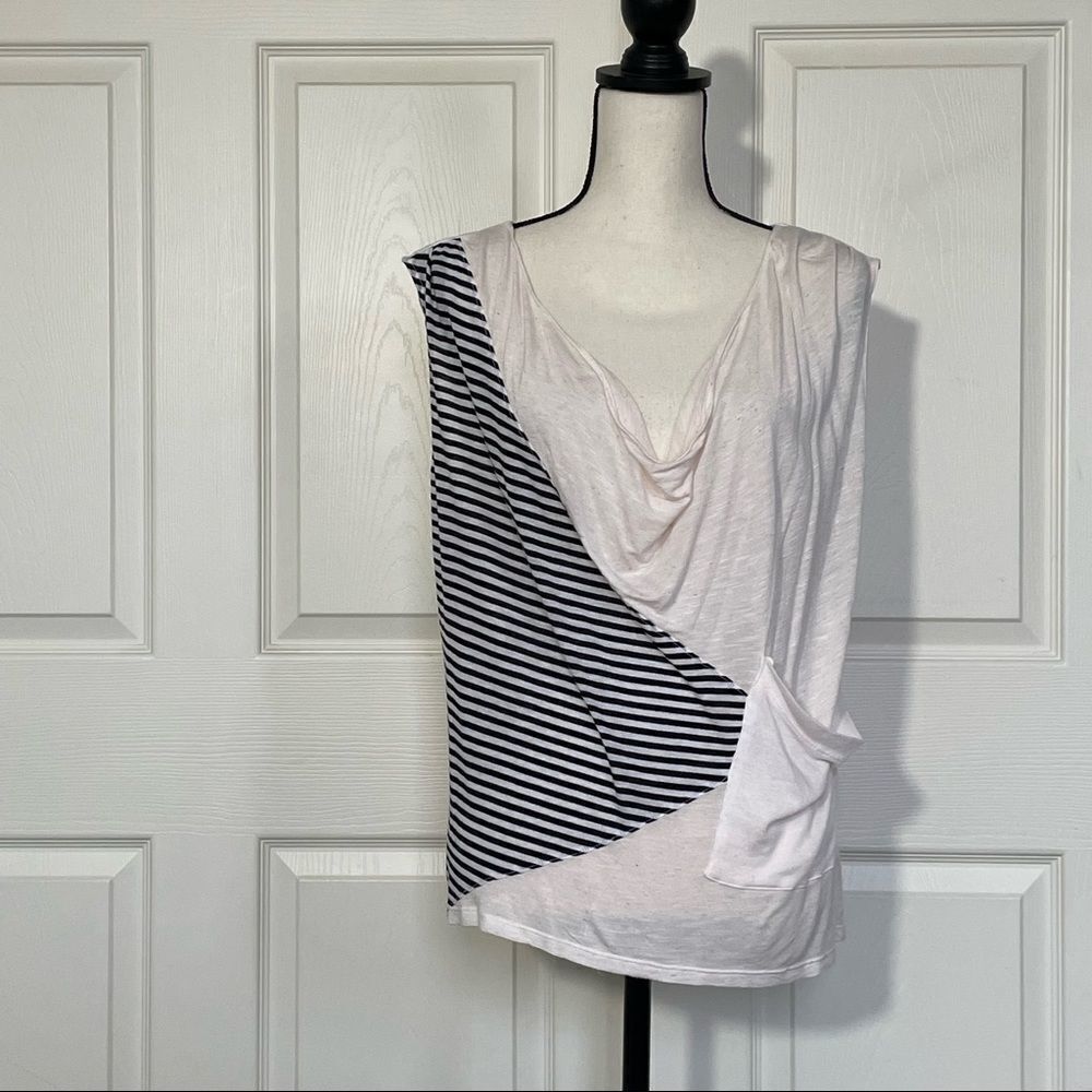 Rebecca Beeson Asymmetrical Sleeveless Scoop Neck Tee, size 2